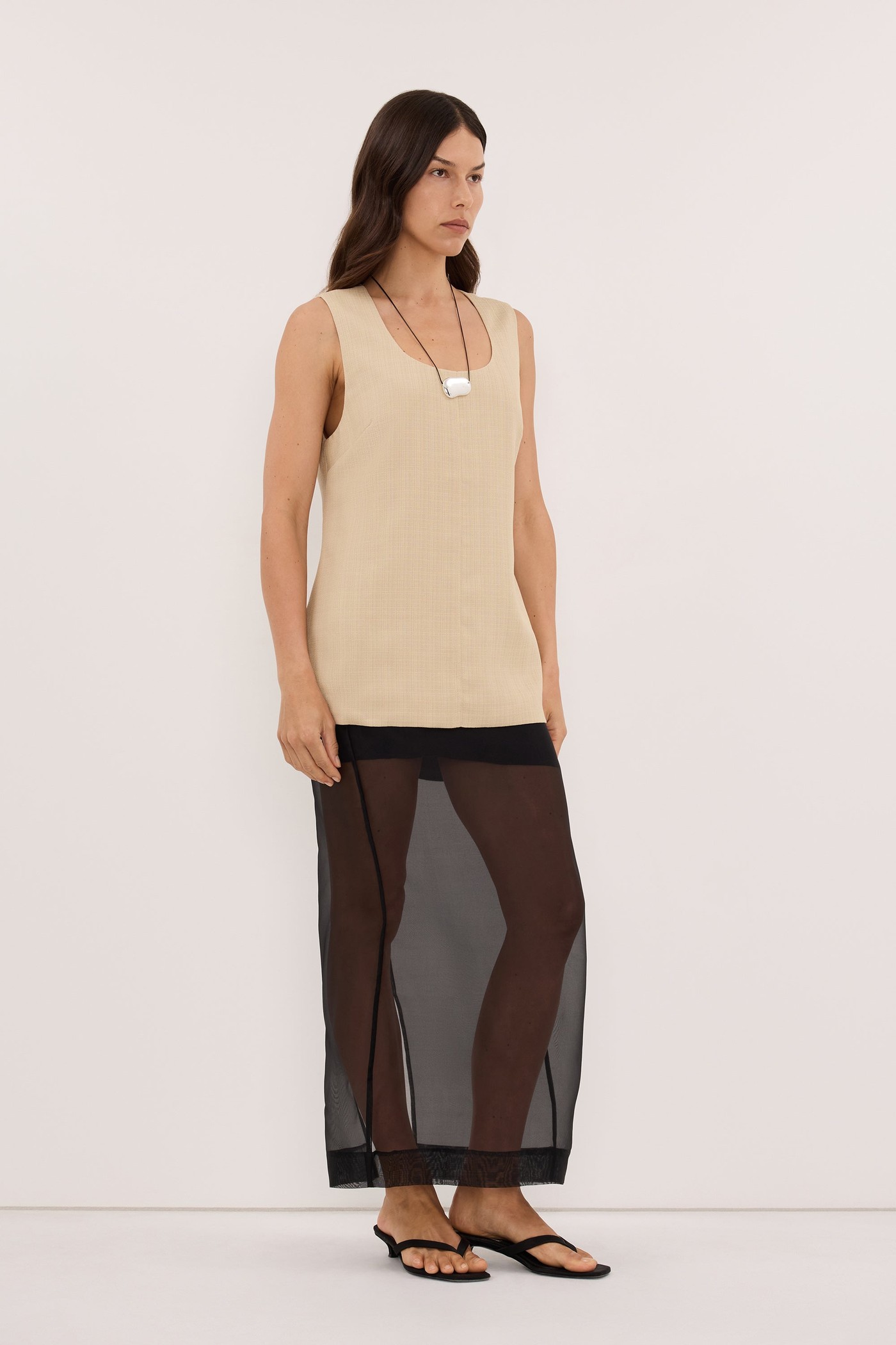Runa Wheat Scoop Neck Top view 3