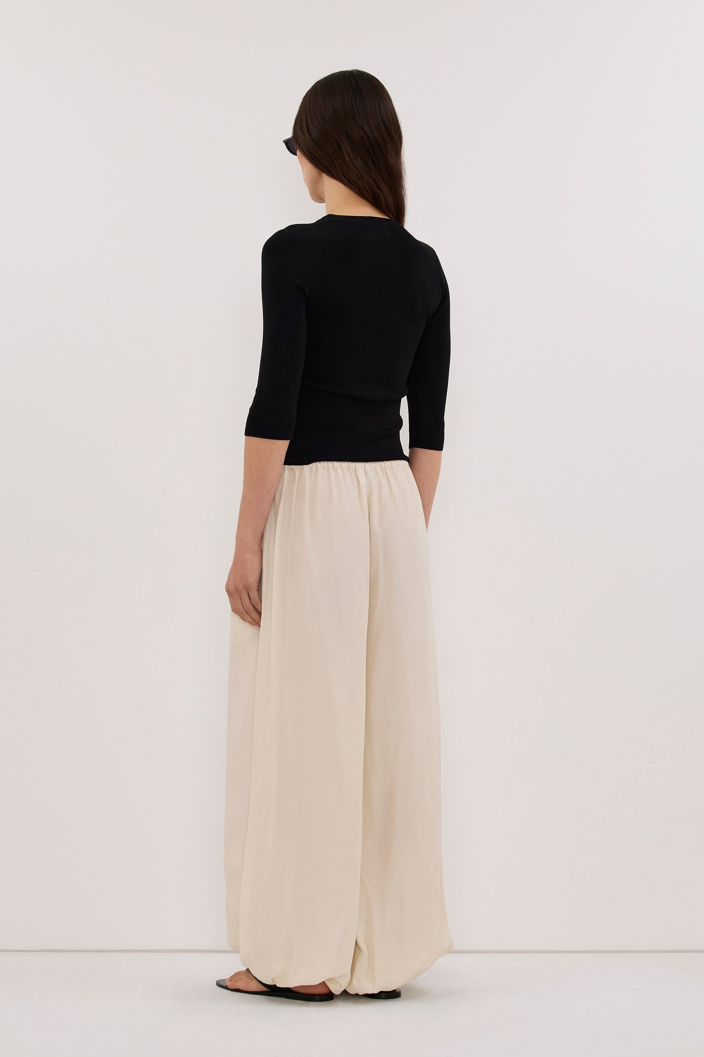 Silvia Black 3/4 Sleeve Knit Tee view 4