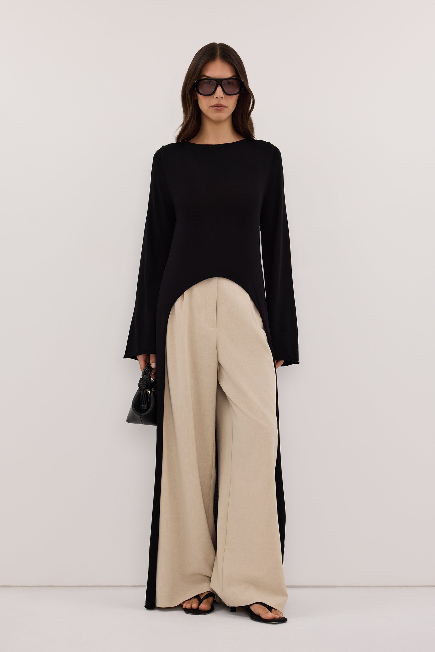 Daphne Black Knit Cape Top