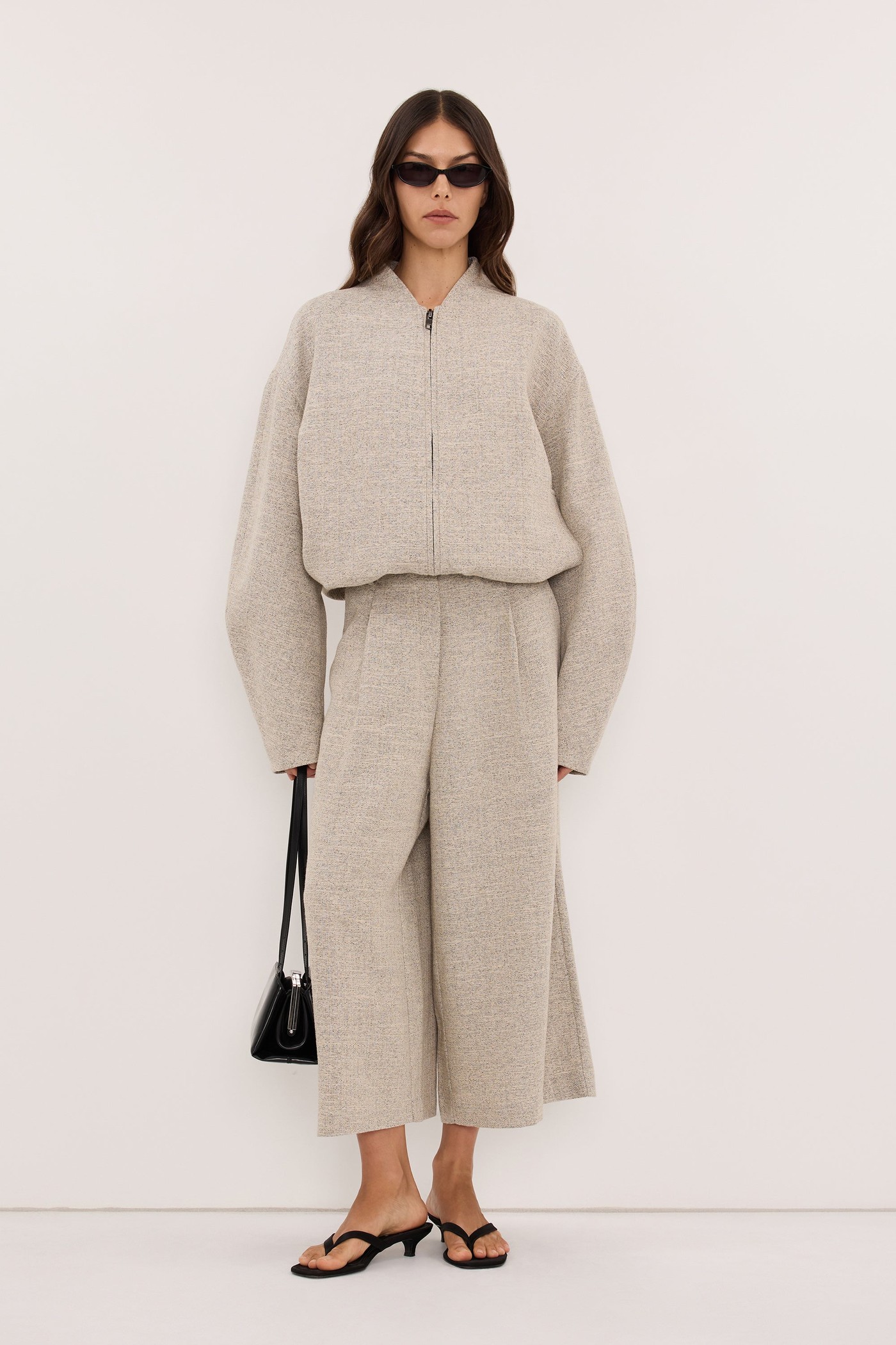 Finn Oat Basketweave Culotte Pant