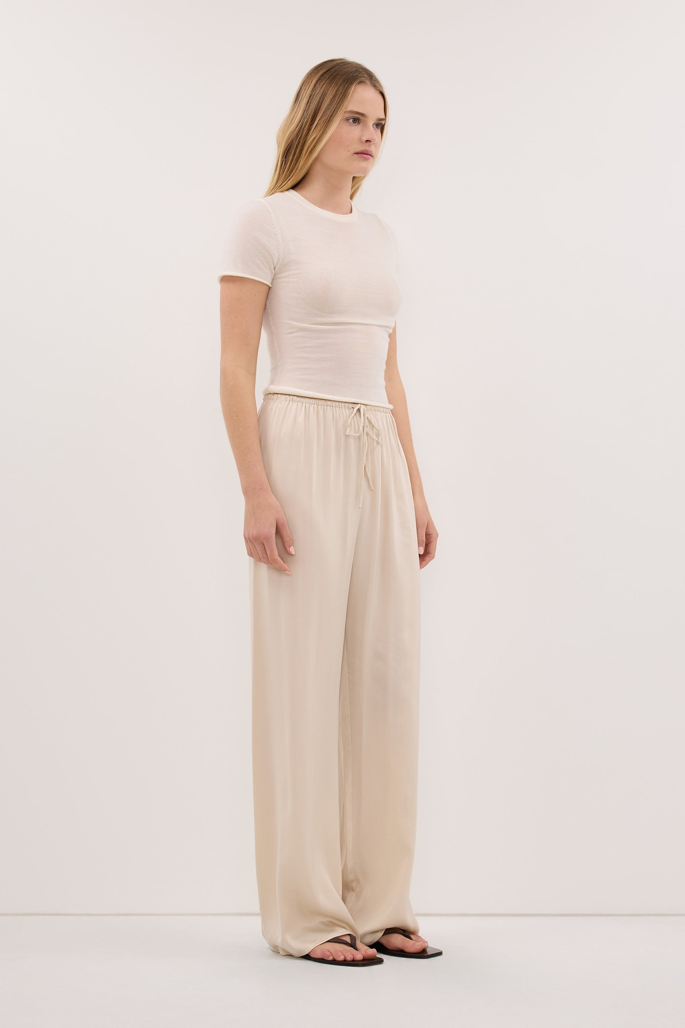 Percy Sandstone Silk Pant view 3