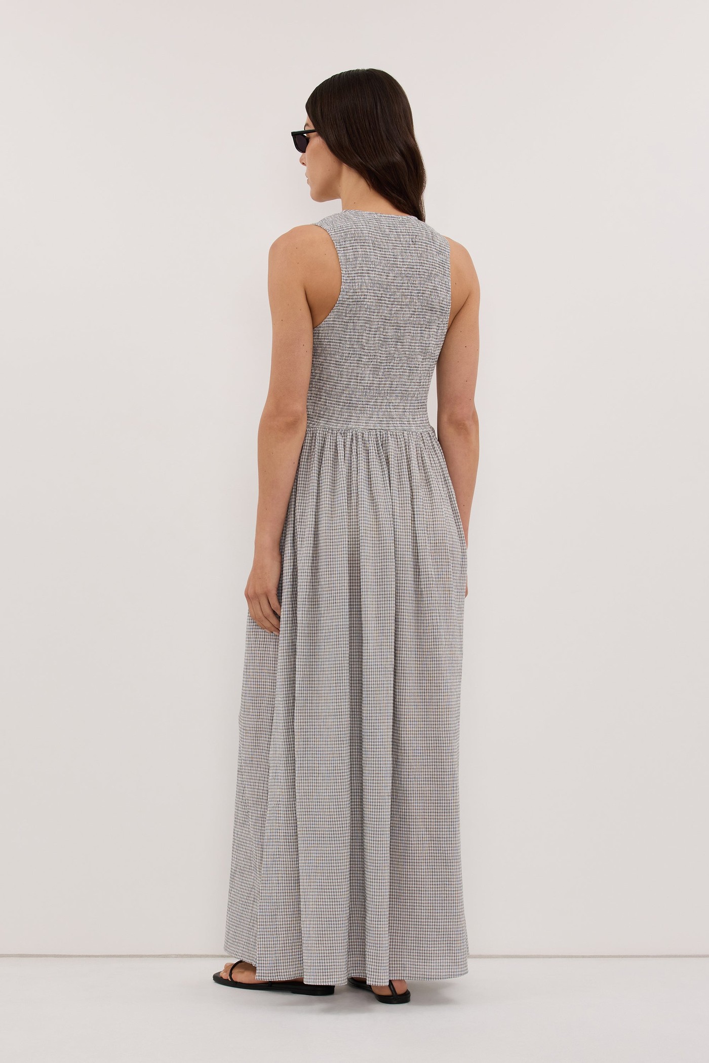 Dorothy Cream Check Midi Dress view 4